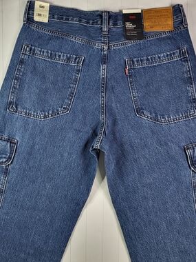 Levi's 568 Men's 34x32 Loose Straight Cargo Jeans - Blue Denim New With Tags